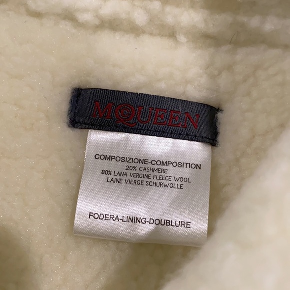 {Alexander McQueen} Cashmere Wool Fleece Moto Jacket - Picture 4 of 11